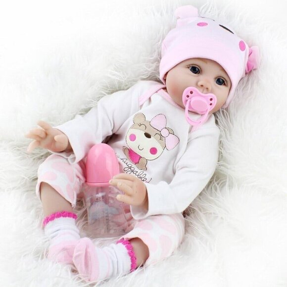 🆕 22 inches Soft Vinyl Body Realistic Reborn Baby Boy Doll - Picture 3 of 7